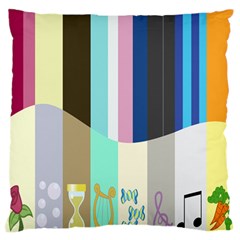 Rainbow Color Line Vertical Rose Bubble Note Carrot Large Flano Cushion Case (two Sides) by Mariart