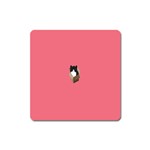 Minimalism Cat Pink Animals Square Magnet Front