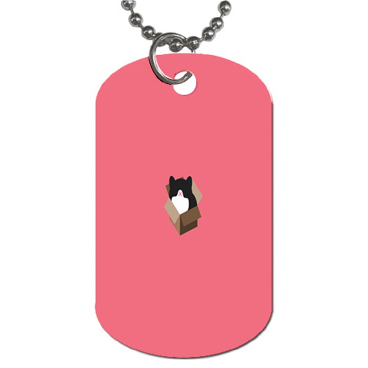 Minimalism Cat Pink Animals Dog Tag (One Side)