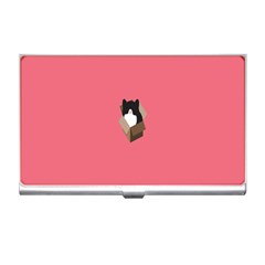 Minimalism Cat Pink Animals Business Card Holders by Mariart