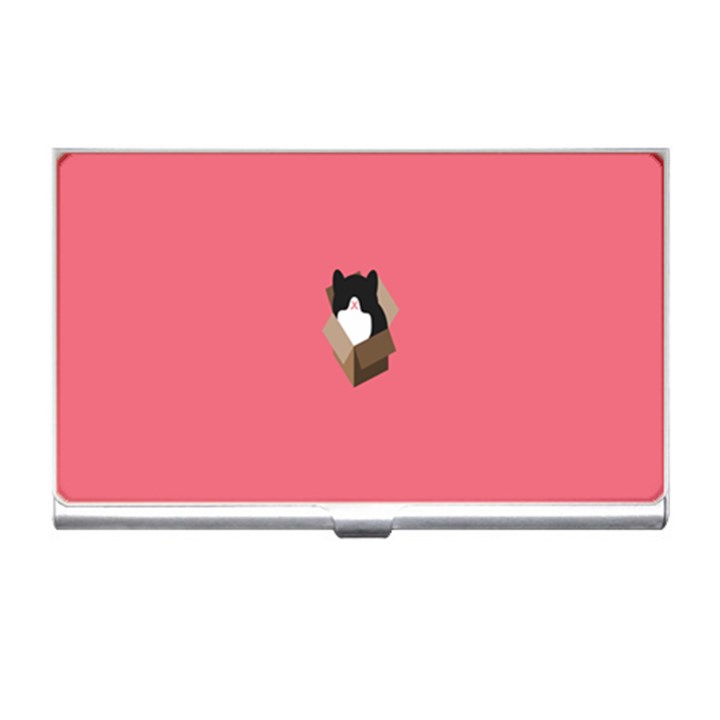 Minimalism Cat Pink Animals Business Card Holders