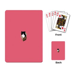 Minimalism Cat Pink Animals Playing Card by Mariart