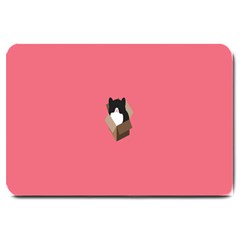 Minimalism Cat Pink Animals Large Doormat  by Mariart