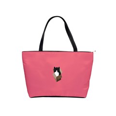 Minimalism Cat Pink Animals Shoulder Handbags by Mariart