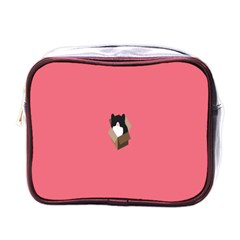 Minimalism Cat Pink Animals Mini Toiletries Bags by Mariart