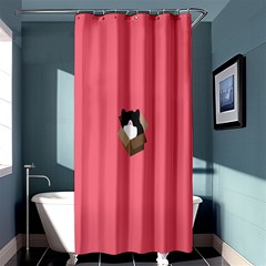 Minimalism Cat Pink Animals Shower Curtain 36  X 72  (stall)  by Mariart