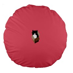 Minimalism Cat Pink Animals Large 18  Premium Round Cushions by Mariart