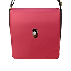 Minimalism Cat Pink Animals Flap Messenger Bag (l)  by Mariart