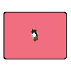 Minimalism Cat Pink Animals Double Sided Fleece Blanket (small)  by Mariart