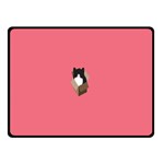 Minimalism Cat Pink Animals Double Sided Fleece Blanket (Small)  45 x34  Blanket Back