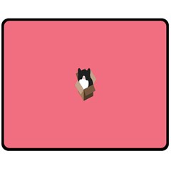 Minimalism Cat Pink Animals Double Sided Fleece Blanket (medium)  by Mariart