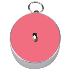 Minimalism Cat Pink Animals Silver Compasses by Mariart