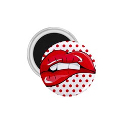 Sexy Lips Red Polka Dot 1 75  Magnets