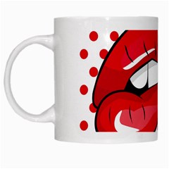 Sexy Lips Red Polka Dot White Mugs by Mariart