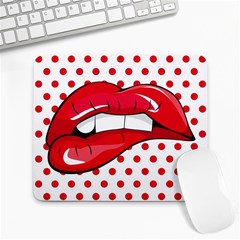 Sexy Lips Red Polka Dot Large Mousepads by Mariart