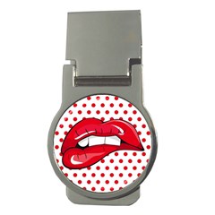 Sexy Lips Red Polka Dot Money Clips (round) 