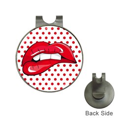 Sexy Lips Red Polka Dot Hat Clips With Golf Markers by Mariart