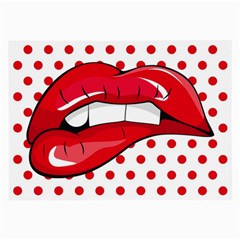 Sexy Lips Red Polka Dot Large Glasses Cloth by Mariart