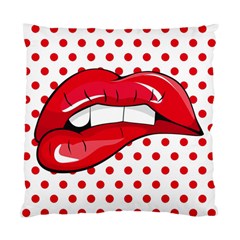 Sexy Lips Red Polka Dot Standard Cushion Case (two Sides) by Mariart