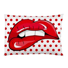 Sexy Lips Red Polka Dot Pillow Case by Mariart