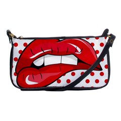 Sexy Lips Red Polka Dot Shoulder Clutch Bags by Mariart