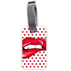 Sexy Lips Red Polka Dot Luggage Tags (one Side)  by Mariart