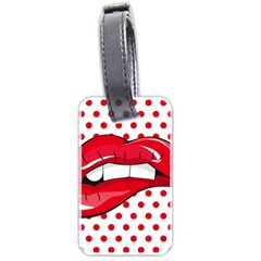 Sexy Lips Red Polka Dot Luggage Tags (two Sides) by Mariart