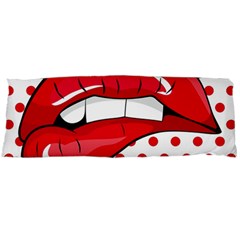 Sexy Lips Red Polka Dot Body Pillow Case (dakimakura) by Mariart