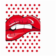 Sexy Lips Red Polka Dot Small Garden Flag (two Sides) by Mariart