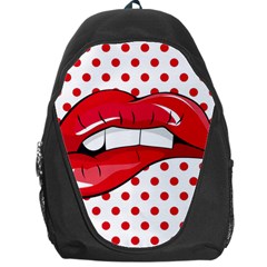 Sexy Lips Red Polka Dot Backpack Bag by Mariart