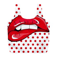 Sexy Lips Red Polka Dot Full Print Recycle Bags (l)  by Mariart