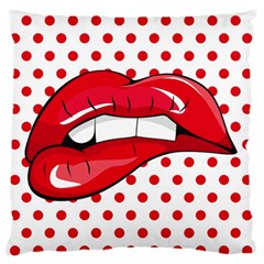 Sexy Lips Red Polka Dot Standard Flano Cushion Case (one Side) by Mariart