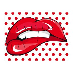 Sexy Lips Red Polka Dot Double Sided Flano Blanket (mini)  by Mariart