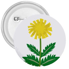 Sunflower Floral Flower Yellow Green 3  Buttons