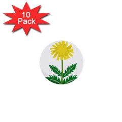 Sunflower Floral Flower Yellow Green 1  Mini Buttons (10 Pack)  by Mariart