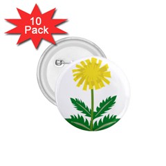 Sunflower Floral Flower Yellow Green 1.75  Buttons (10 pack)