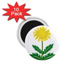 Sunflower Floral Flower Yellow Green 1.75  Magnets (10 pack)  Front