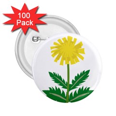 Sunflower Floral Flower Yellow Green 2.25  Buttons (100 pack) 