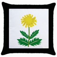 Sunflower Floral Flower Yellow Green Throw Pillow Case (Black)