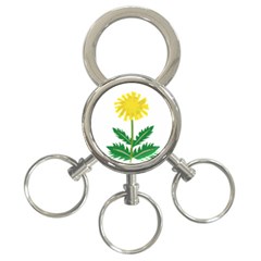 Sunflower Floral Flower Yellow Green 3-ring Key Chains by Mariart