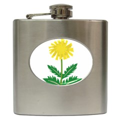 Sunflower Floral Flower Yellow Green Hip Flask (6 oz)