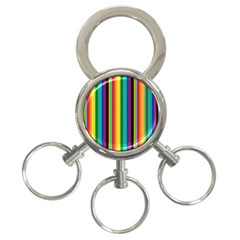 Multi Colored Colorful Bright Stripes Wallpaper Pattern Background 3-ring Key Chains by Nexatart