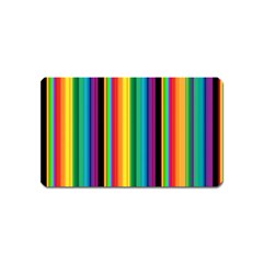 Multi Colored Colorful Bright Stripes Wallpaper Pattern Background Magnet (name Card) by Nexatart