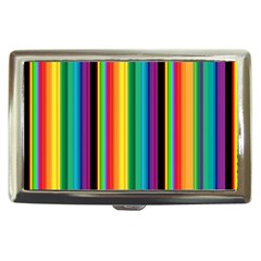 Multi Colored Colorful Bright Stripes Wallpaper Pattern Background Cigarette Money Cases by Nexatart