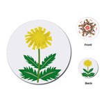 Sunflower Floral Flower Yellow Green Playing Cards (Round)  Front