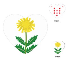 Sunflower Floral Flower Yellow Green Playing Cards (heart)  by Mariart