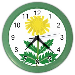 Sunflower Floral Flower Yellow Green Color Wall Clocks