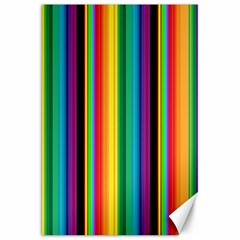 Multi Colored Colorful Bright Stripes Wallpaper Pattern Background Canvas 20  X 30   by Nexatart