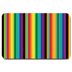 Multi Colored Colorful Bright Stripes Wallpaper Pattern Background Large Doormat  by Nexatart