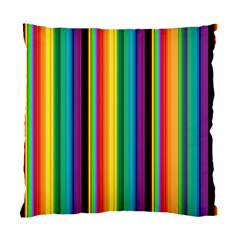 Multi Colored Colorful Bright Stripes Wallpaper Pattern Background Standard Cushion Case (two Sides) by Nexatart